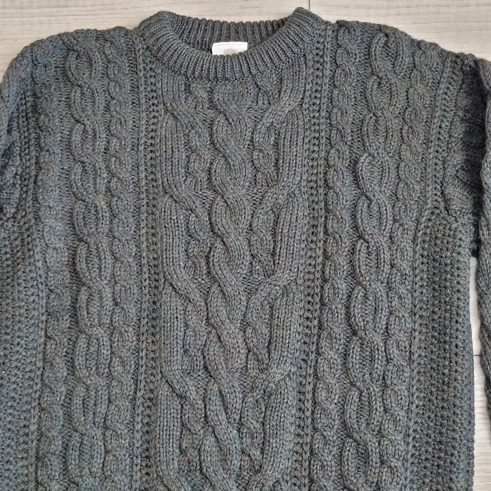 🐑VTG Bonner of Ireland Wool Sweater Mens L Heavy Aran Cable Fisherman Ireland